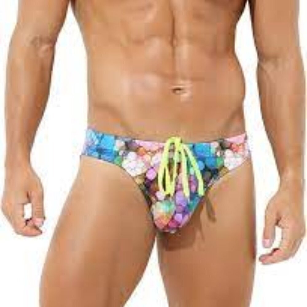 Men's Multi-Color Mosaic Swim Trunks